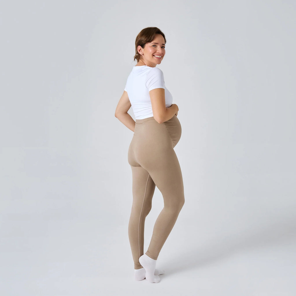 Legging de Grossesse NAVEA, coloris brun clair — porté